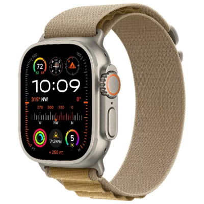 Apple Watch Ultra 2 2024 GPS + Cellular 49mm Natural Titanium Case with Tan Alpine Loop M (MX4F3)